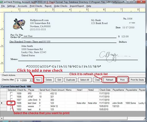 how to print a check